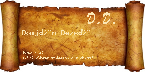 Domján Dezső névjegykártya